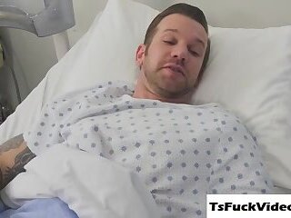 Busty Shemale Nurse Throats And Barebacked By