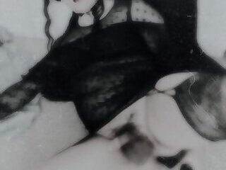 Goth style Kaylith Crane dildo play and masturbation