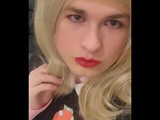 Femboy cd plays with herself