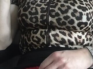Mature crossdresser in sexy red knickers