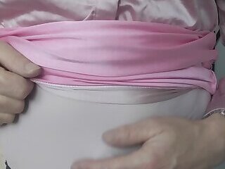 Crossdresser with a skirt bulge
