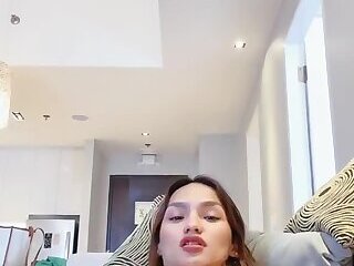 Cute TS self facial