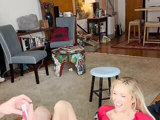 Blonde fucks and footjob
