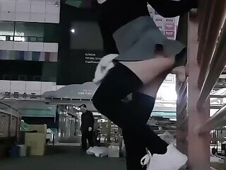 Asian girl at the railing