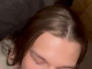Sucking daddy’s big cock