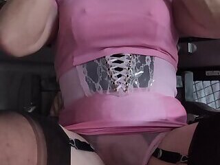 Crossdresser smoking and plugged