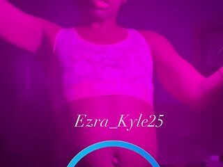 Ezra_Kyle25 sensual seduction dance in pink lingerie (black femboy)