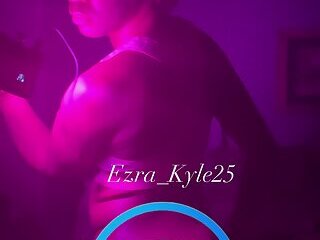 Black Femboy Ezra_Kyle25 sensually dances in pink lingerie