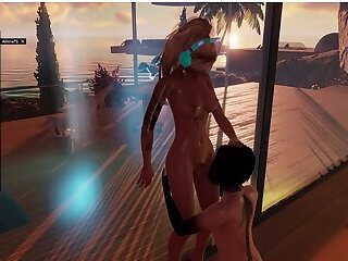 Porno sex two tranies in game