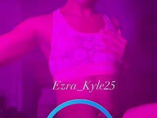Femboy Ezra_Kyle25 seductively dances in pink lace lingerie on onlyfans pt6