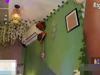 skinny colombian ebony shemale with tattoos and piercings teases on webcam