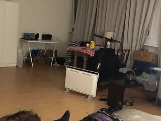 Boy slut gets fucked hard by a black TS bareback and breeding.