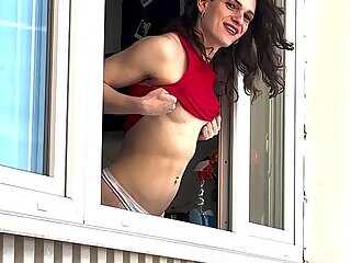 I love to teasing you from my window