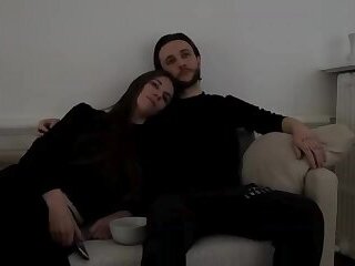 Movie night turned into a hot handjob