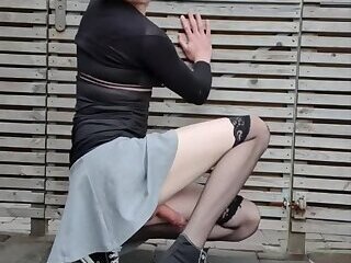 Pissing in chucks and stockings