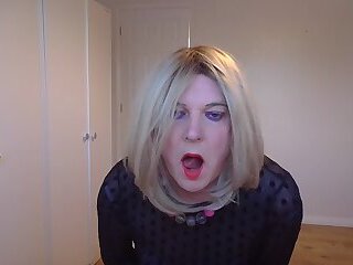 Naughty short skirt, high heels and pantyhose