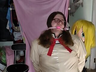 PVC Madoka Cosplay, Gagged and Humping Vibraitor Inflatable