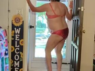 Sissy Lilee Pink Silk Panty Dance