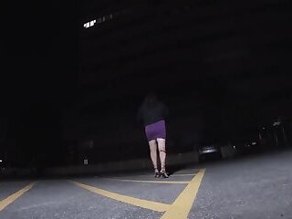 Cheap CD sissy Slut outdoors at night wearing Heels hopes to find a client whoring for dicks