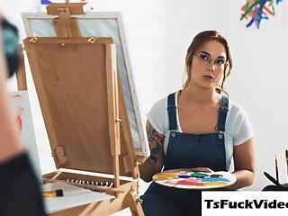 Small tits shemale Daisy Taylor ass gets rimming from f