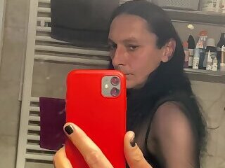 Mature Crossdresser in Bathroom