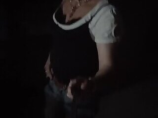Sissy outside pussy and ass pluged and fuck dildo
