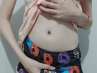 a bulge, cumming and panties