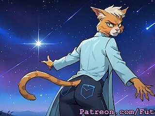 Futanari T'ana from Star Trek masturbating