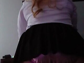 Satin panties upskirt