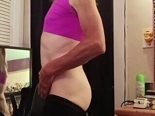 Mature CD Janis Wylde going to my gym always gets me off