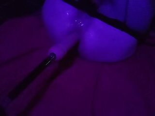 AriaCd fists time in fuckmachine in chastity cage