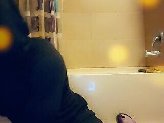 SamanthaCD31 blowing clouds in bathroom