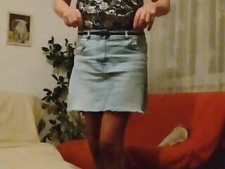 Teasing nylon sissy milf tranny