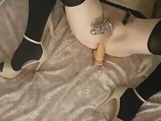 Daniela Lei takes off the chastity device to reach orgasm