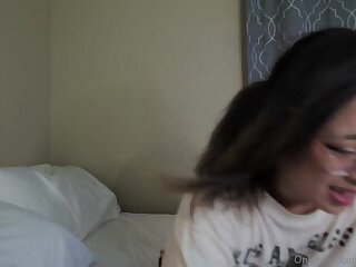 Asian shemale testing her toys