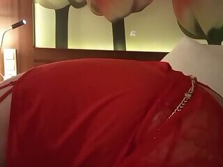 Moaning loud while fukhing dildo