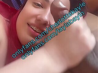 Trans girl sucking her girlfriend's cock