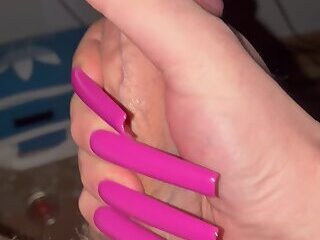 Long nails cum