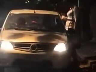 Shemale public outdoors