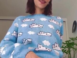 blue sweater cum