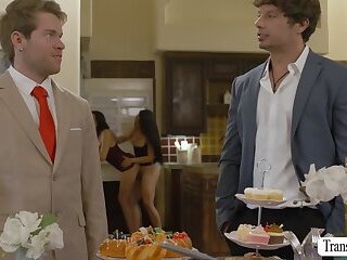 Bride to be cheater fucked by TS guests