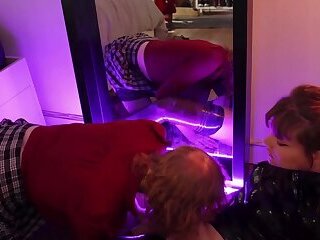 Latex shemale fucked by another ts hottie