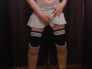 little strip and playing with herself