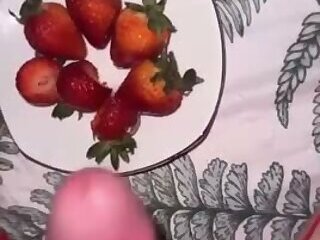 Strawberries and cum