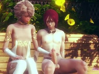 Femboy Yaoi - Erik handjob and fucked - Sissy boy