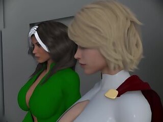 Fggb Rogue and Power Girl Futa