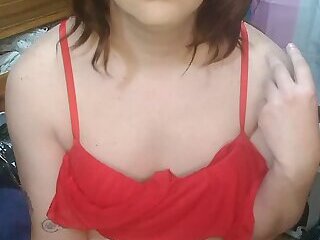 Sissy riding in dildo