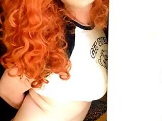 Red stripper with huge cock and tits by Anna Rios