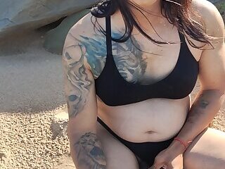 South African femboy flashing and playing at the beach