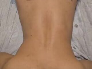 Wild bareback and creampie with a latina TS